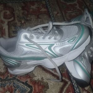 Steve Madden Metallic Silver and Teal Sneakers